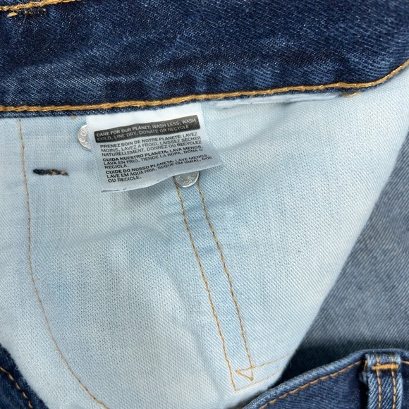Levi's 505 Jeans 38X30 Blue Denim Dark Straight Leg High Rise Pockets Zip Fly - Picture 6 of 9